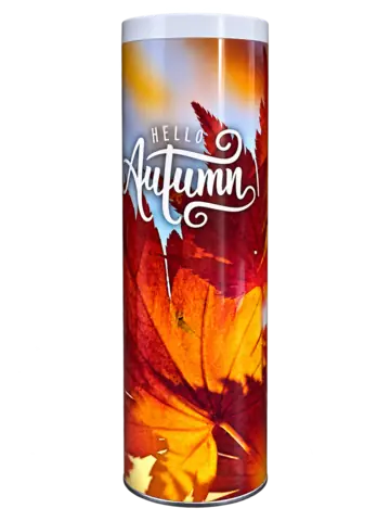 Decorated cylindrical drinkware sample
