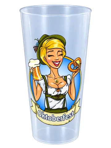 Decorated tapered drinkware sample