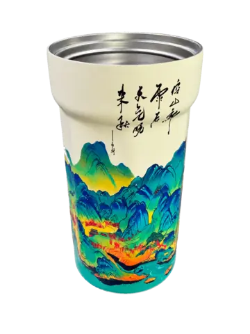 Decorated multi-face irregular container
