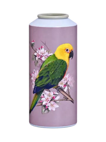 Decorated cylindrical container