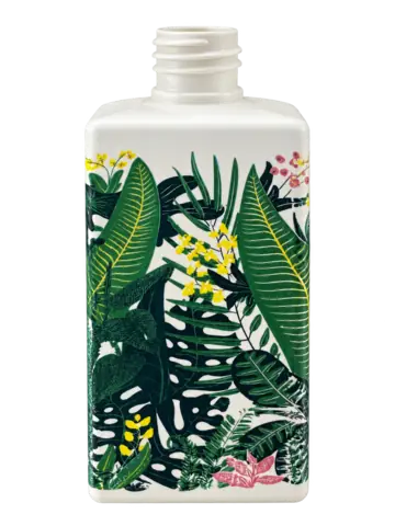 Decorated rectangular container