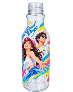 B15 decorated plastic bottle sample