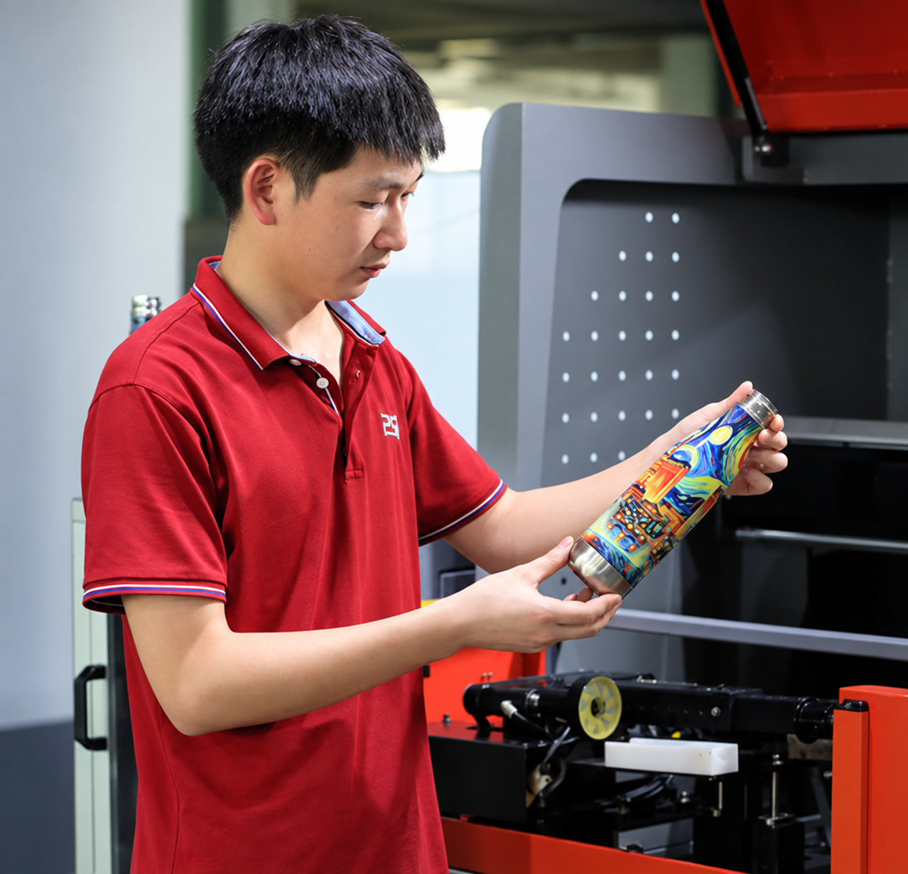 PSI engineer inspecting a printed result